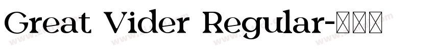 Great Vider Regular字体转换